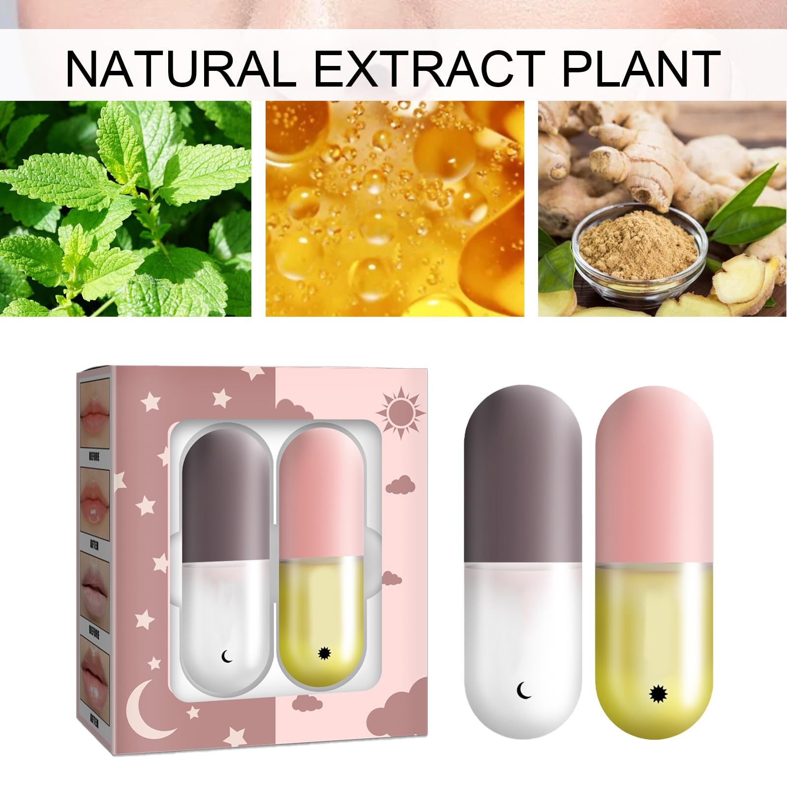 Набор для губ 2 шт. Lip Filler Natural Lip Filler Lip Gloss Lip Enhancer and Lip Care Serum Day & Night Cream, фото №4