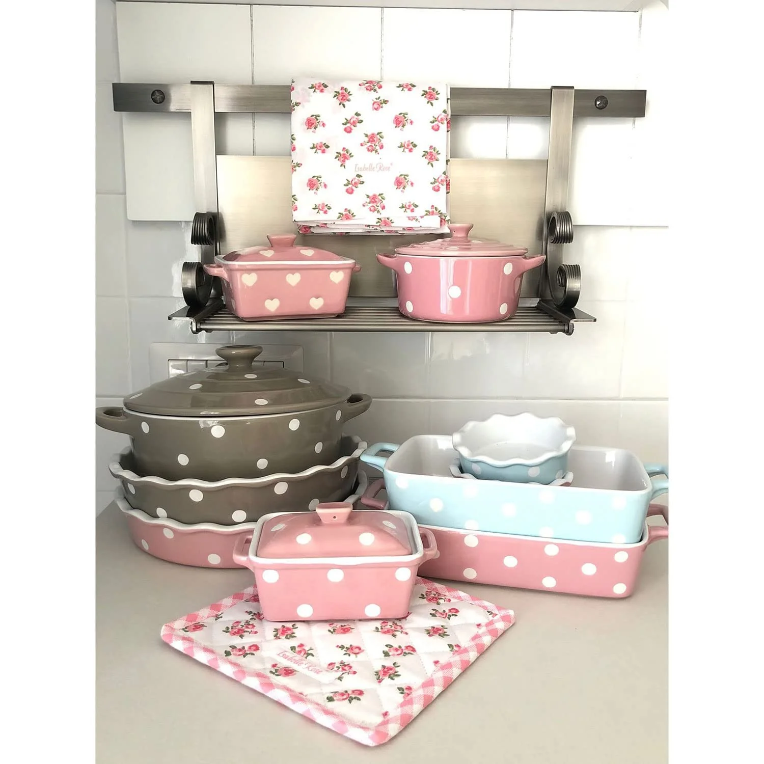 Форма для запекания Isabelle Rose Shabby Chic 5132 Polka Dot Керамическая, фото №3