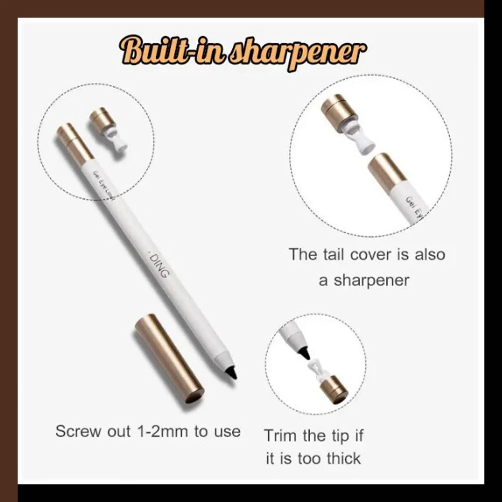 Карандаш для глаз Ifordmedia Водостойкий Стойкий Коричневый (2 шт), фото №5 Карандаш для глаз Ifordmedia Водостойкий Стойкий Коричневый (2 шт), фото №5