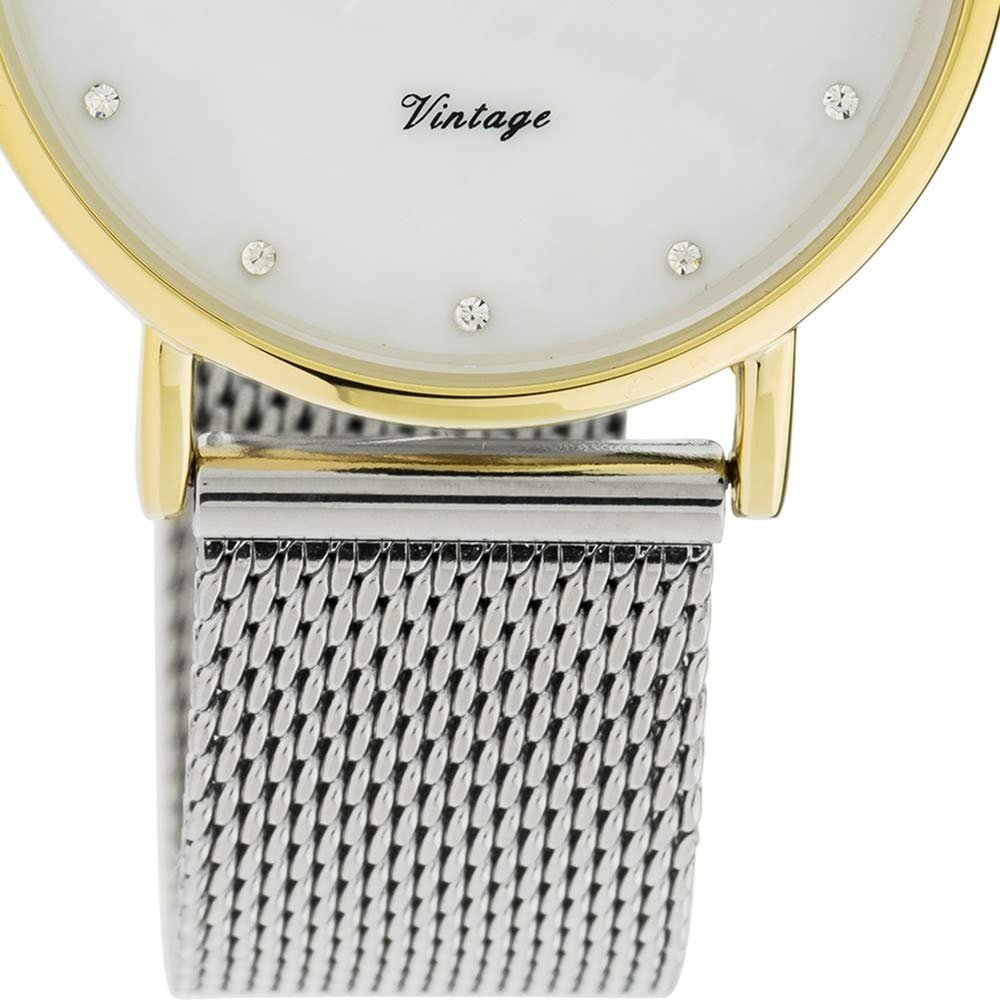 Винтажные часы Oozoo Золотой / Перламутровый C20120, Золотой белый, Браслет, фото №3 Винтажные часы Oozoo Золотой / Перламутровый C20120, Золотой белый, Браслет, фото №3