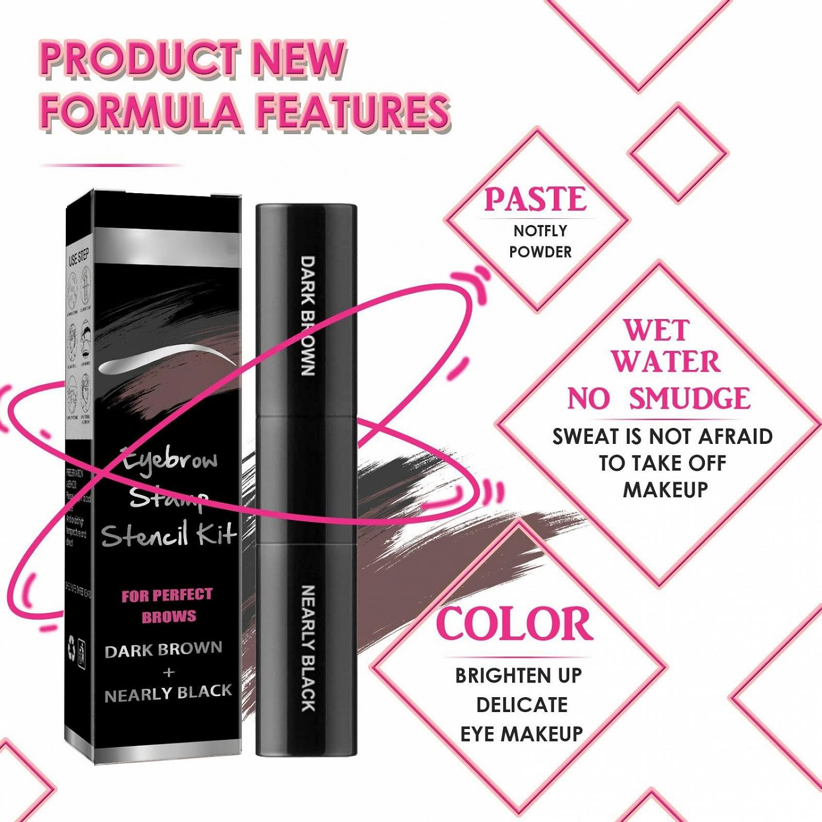 Комплект Rapid Stencil Stamp поверх Eyebrow Брови Штамп та Формуючий Набір Довготривале Забарвлення Перепакування Пудрових Відтінків, фото №6