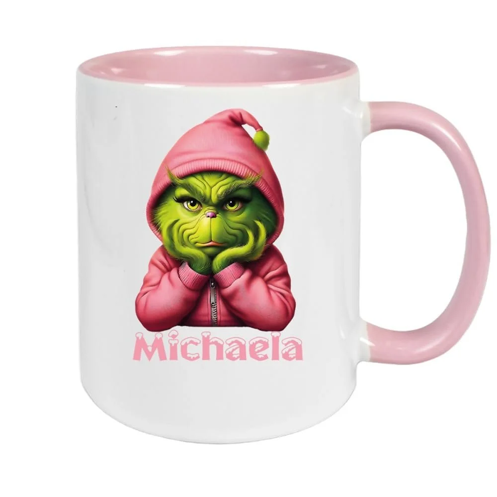 Кружка Grinch #10 с именем на заказ Керамическая детская кружка разных цветов, фото №1