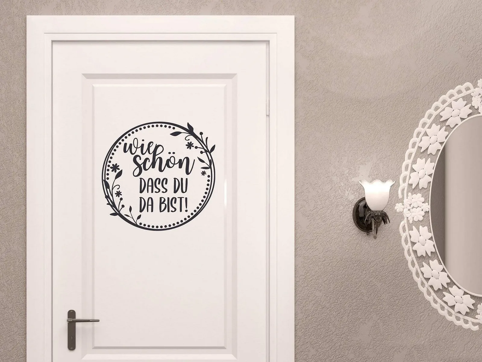 Наклейка на стену GRAZDesign Wie schön dass du da bist 52 x 50 см Черная 070, фото №5