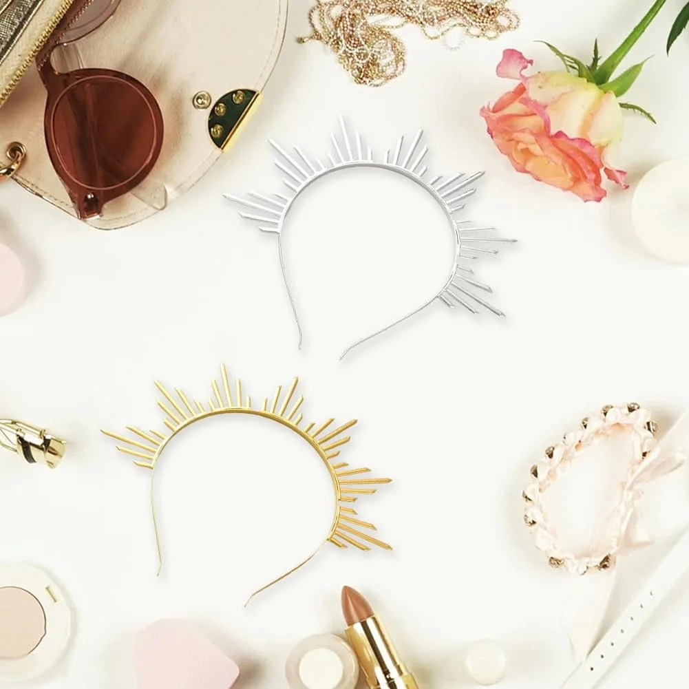 Набір з 2 золотистих та сріблястих обручів, фото №7