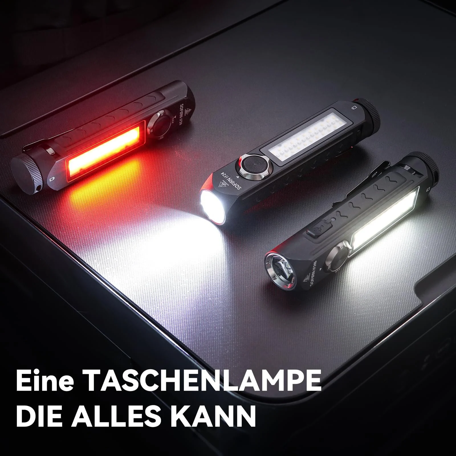 Фонарь Sofirn IF24 LED Аккумуляторный - Очень Яркие Фонари 2000 Люмен Белый Свет, IP66 Водонепроницаемый с Магнитом, Прочный Карманный Фонарь Маленький с Красным Светом, Цветной LED для Кемпинга, Улицы, фото №2