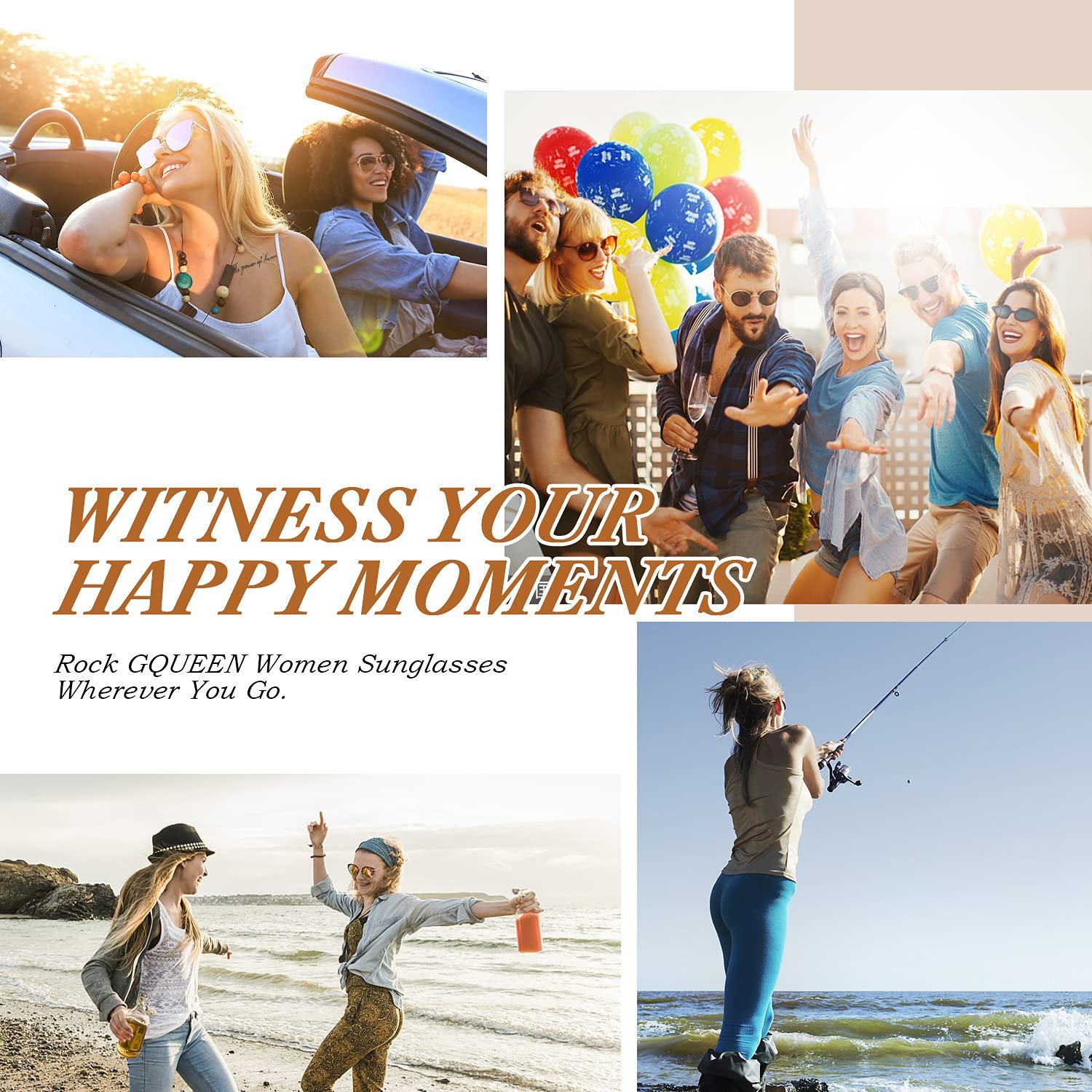 Сонцезахисні окуляри круглі великі дзеркальні GQUEEN UV400, фото №5