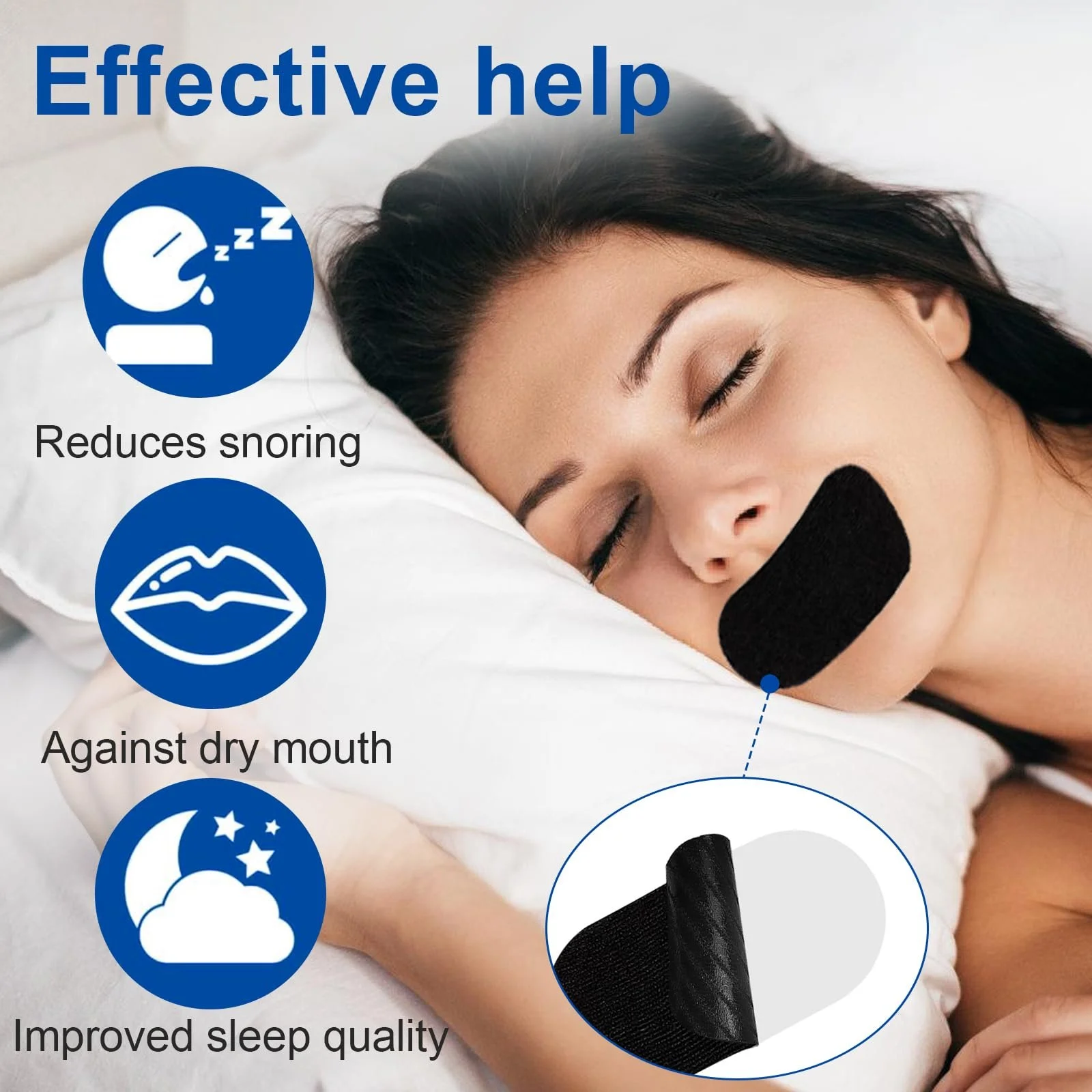 Смужки для рота для сну (30 шт. в упаковці), Антихрап, фото №2