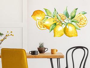 Наклейка на стіну GRAZDesign Lemons Середземноморська для кухні та їдальні 89 x 50 см synthetic.ua - Фото 1