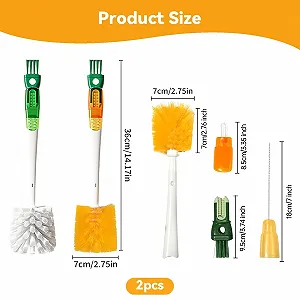 Щітка для пляшок 5-в-1 2 шт з довгою ручкою 36 x 7 см synthetic.ua - Фото 1