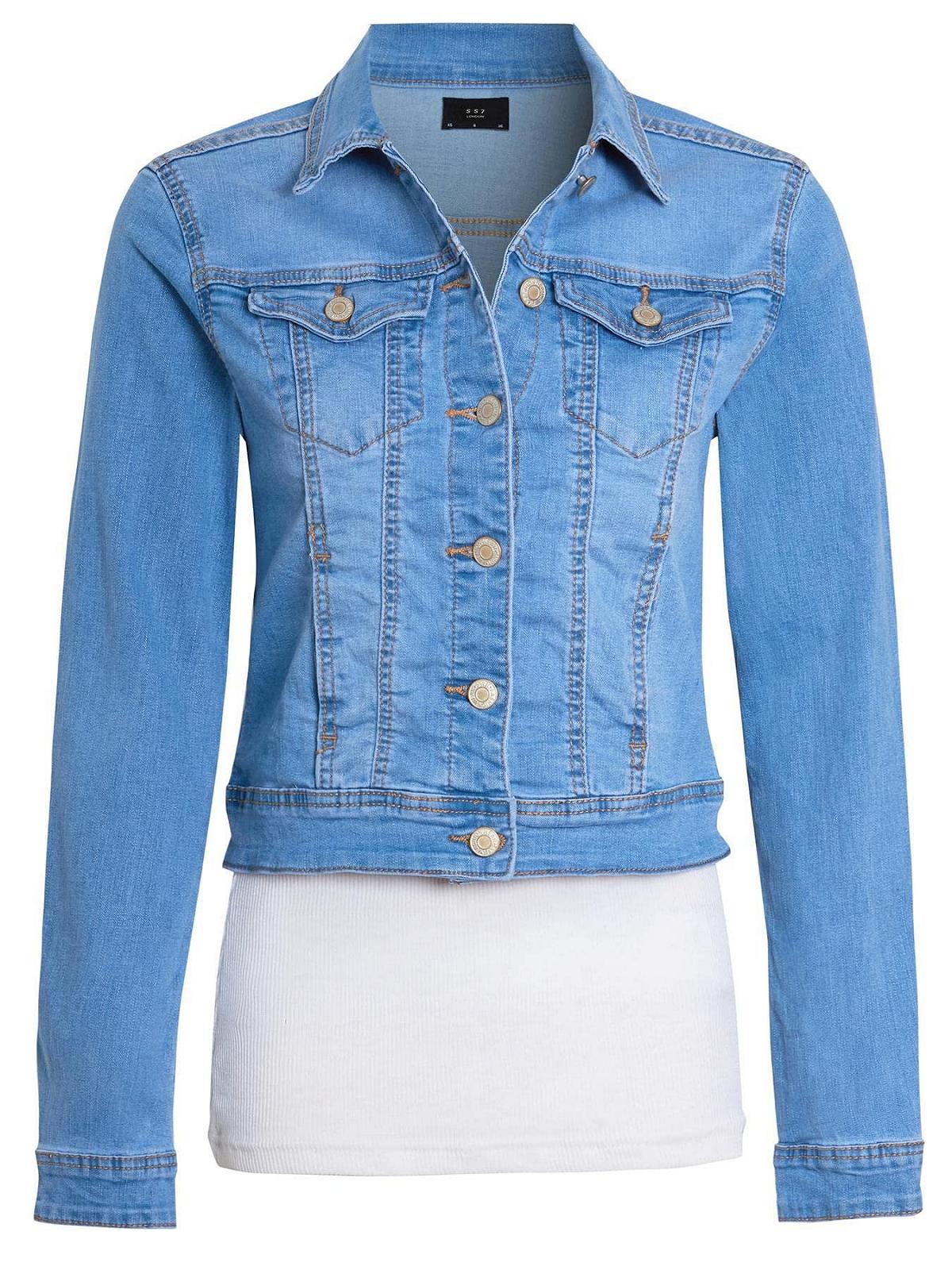 Куртка Джинсовая SS7 Женская Эластичная Stonewash Синяя, фото №2