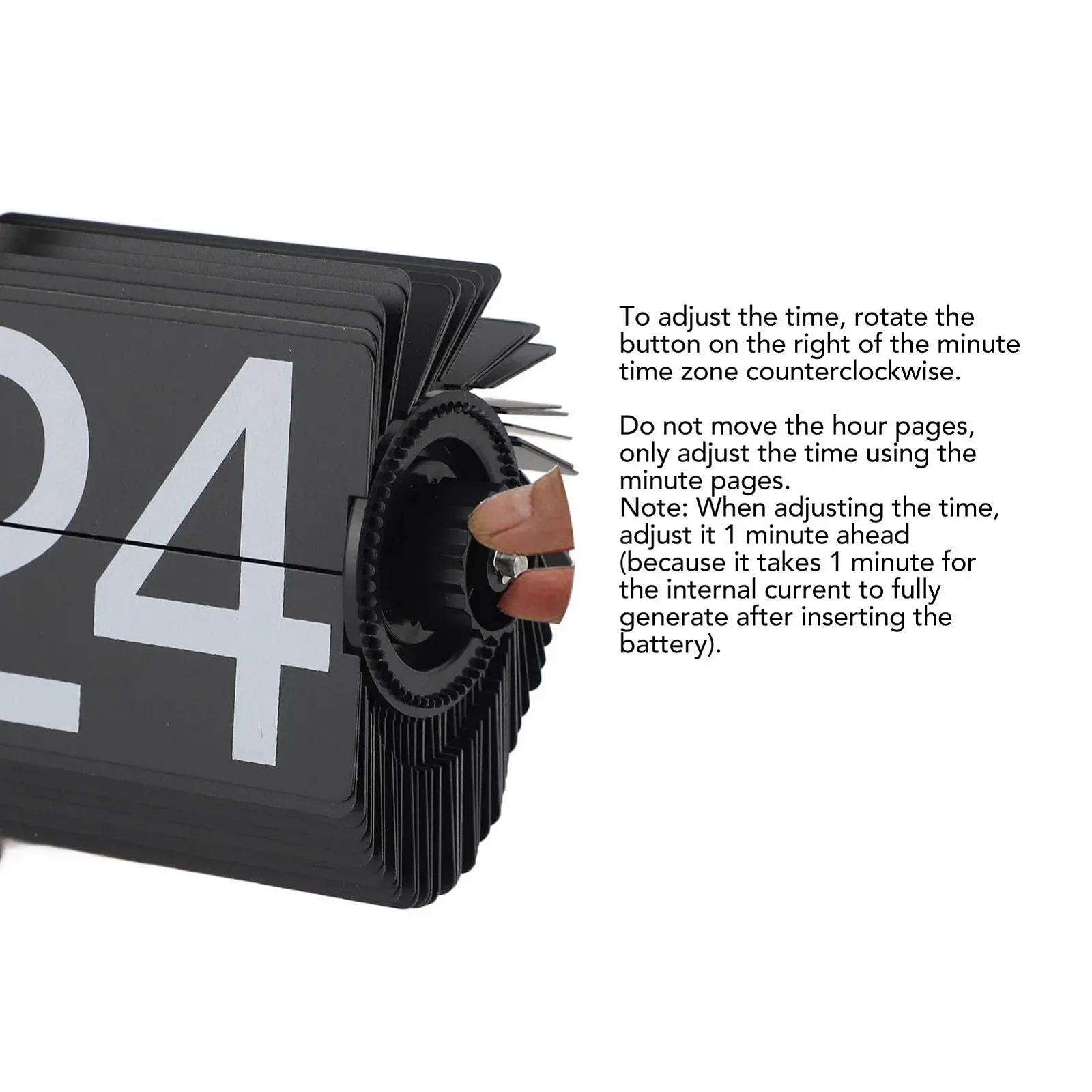 Настільний годинник Atyhao Вінтажний 24-годинний перекидний з регульованою батарейкою, фото №6