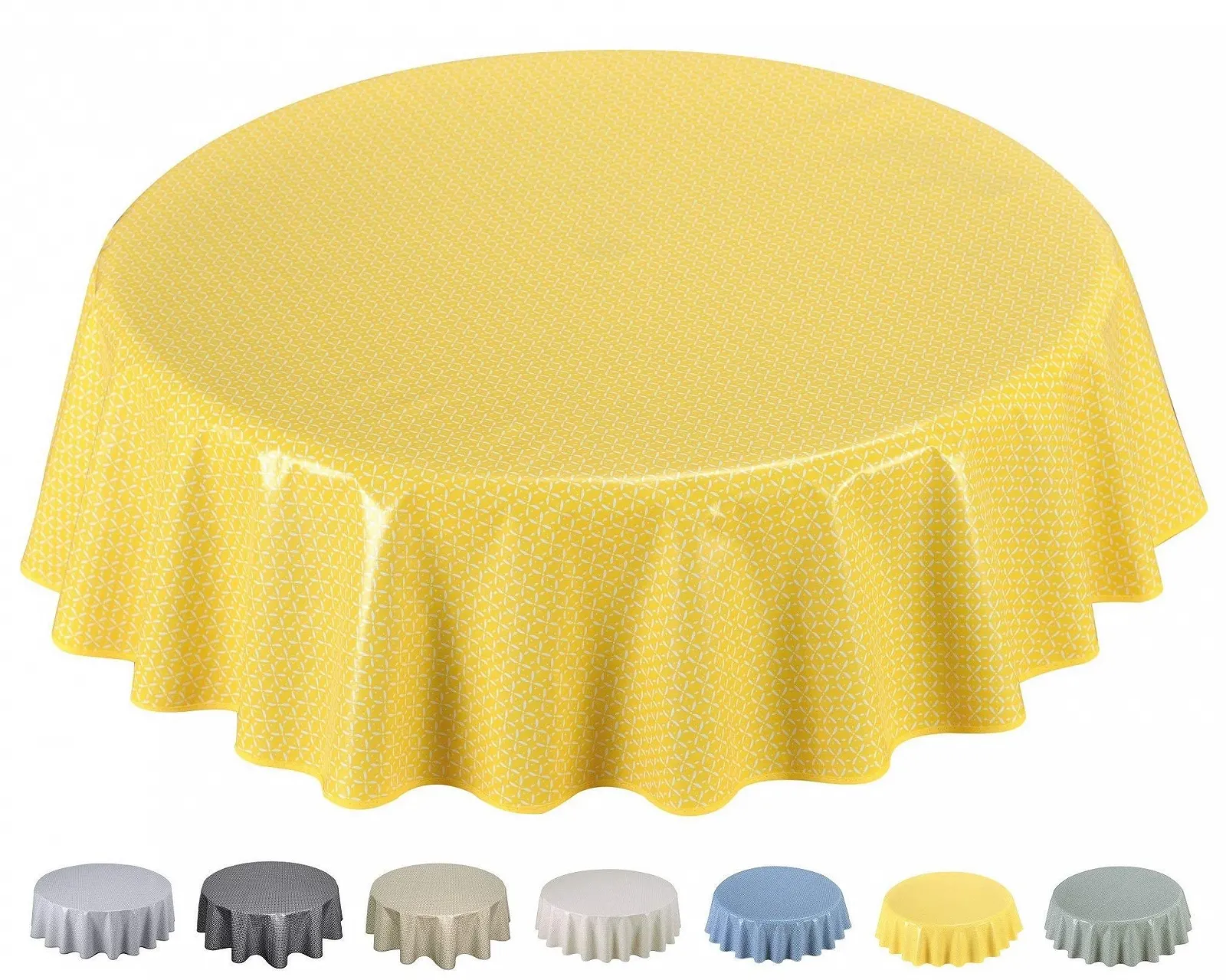 Скатертина Home Direct 140 см кругла клейончаста жовта, фото №1