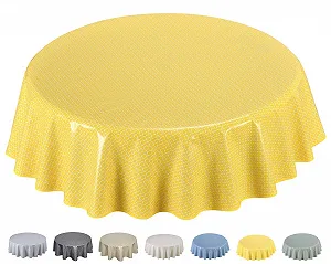 Скатертина Home Direct 140 см кругла клейончаста жовта - Фото 1