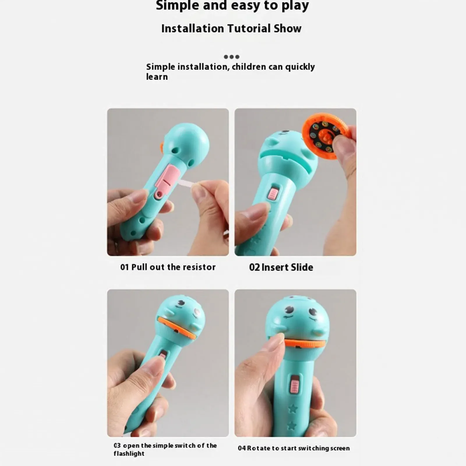 Детский проектор-фонарик Generisch 80 мультяшных узоров, фото №4 Детский проектор-фонарик Generisch 80 мультяшных узоров, фото №4