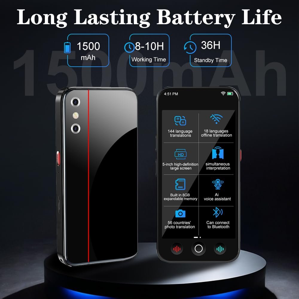 Пристрій для перекладу голосу, 142 мови, інтелектуальний AI, двосторонній голосовий, фото №3