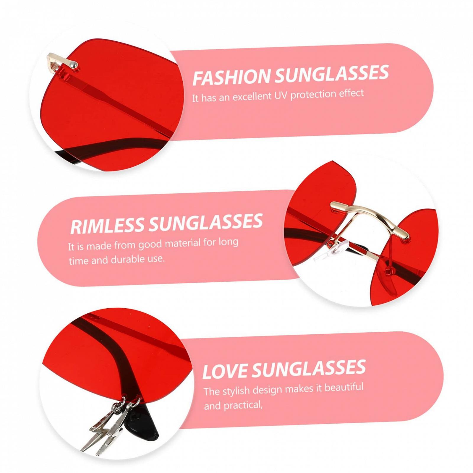 Сонцезахисні окуляри Без рамки VALICLUD Метал Червоний (5 шт. в упаковці), фото №5