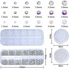 Стразы и жемчуг для ногтей HNUIX 4 шт, кристаллы, стразы, искусственные бриллианты, жемчуг для ногтей, 3D украшения для ногтей, с восковым карандашом и пинцетом synthetic.ua - Фото 1