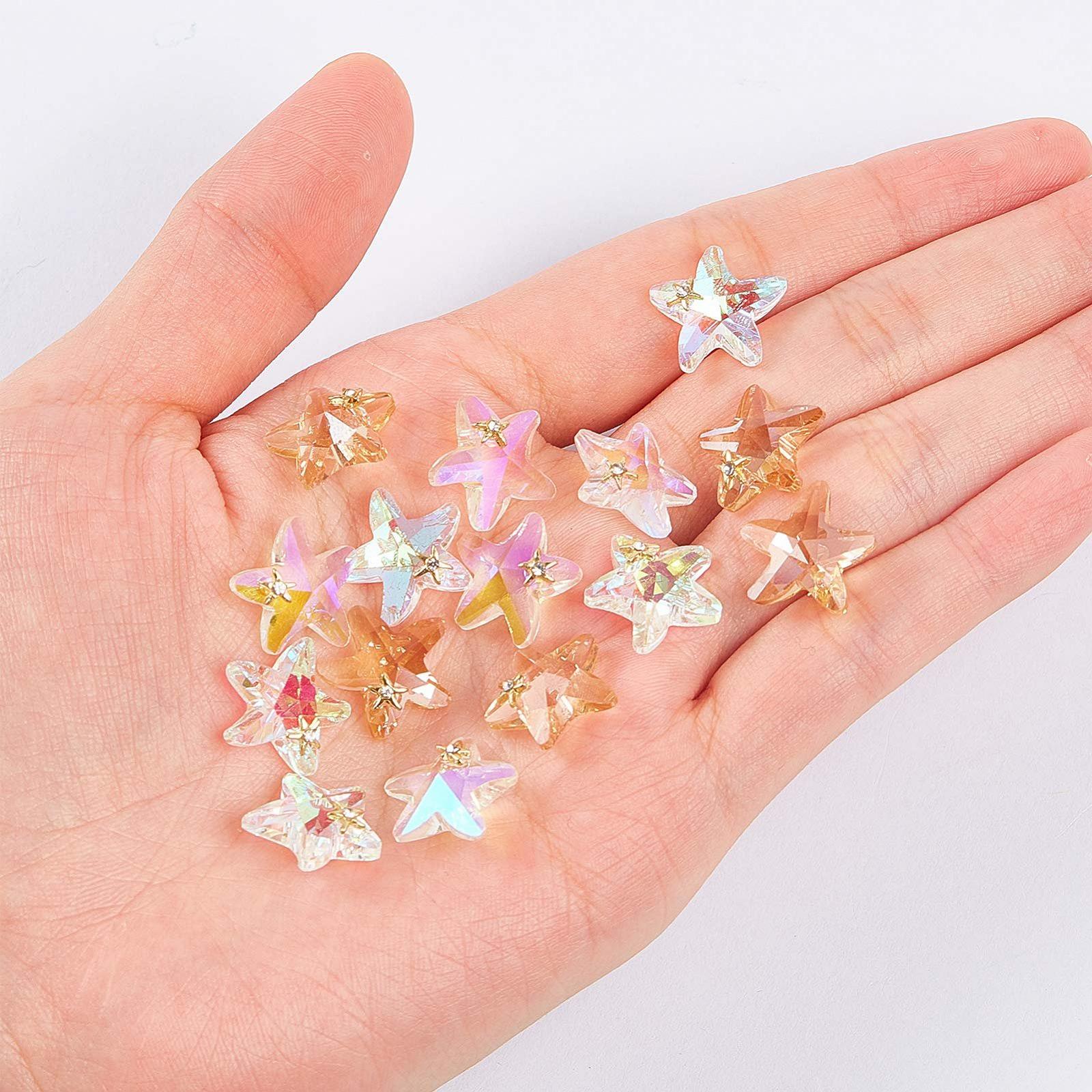 Стрази для нігтів NICENEEDED 3D Морська зірка, 15 шт., фото №4