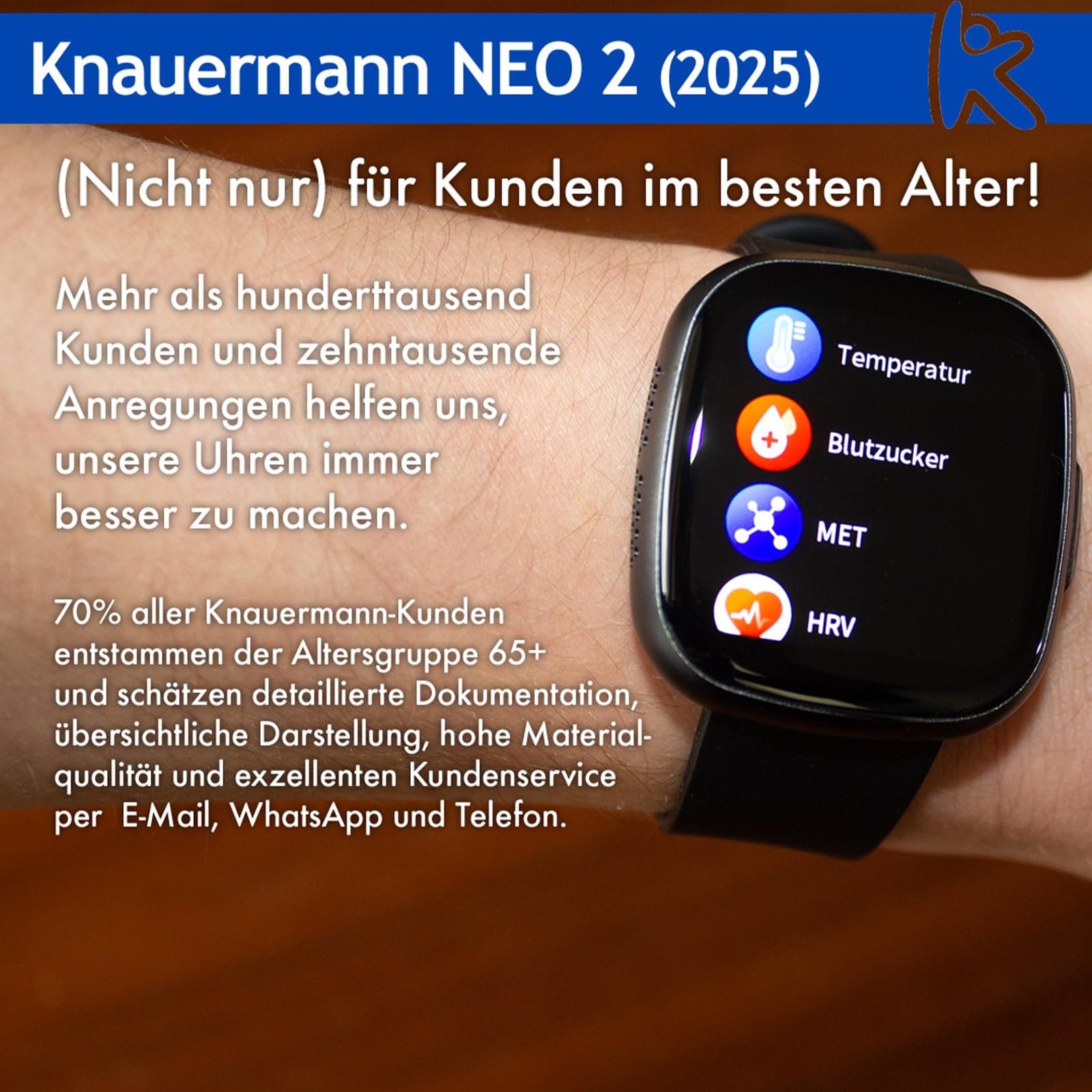 Смарт-часы Knauermann NEO 2 (2025) Квадратные Черные, фото №6