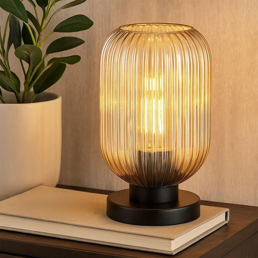 Настольная лампа Retro Glass 24 см Янтарный, фото №2