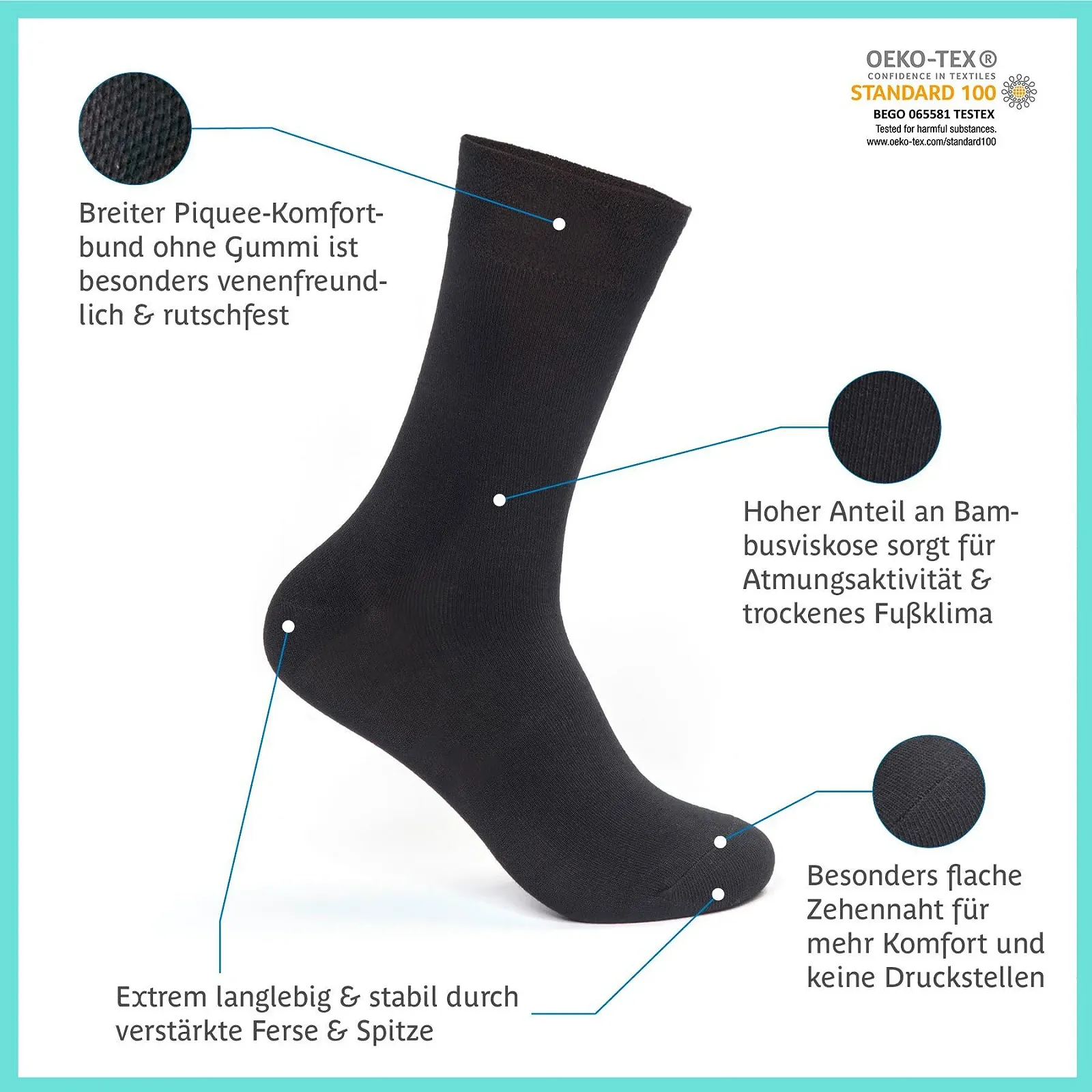 Шкарпетки FOOTNOTE з бамбуку, дихаючі, 8 пар, для чоловіків і жінок, фото №2