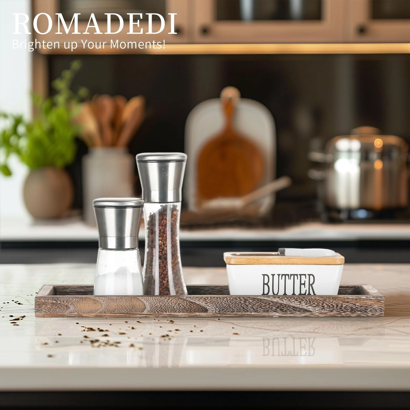 Поднос деревянный прямоугольный Romadedi 43 см, декоративный для свечей, центральный элемент стола., фото №7 Поднос деревянный прямоугольный Romadedi 43 см, декоративный для свечей, центральный элемент стола., фото №7