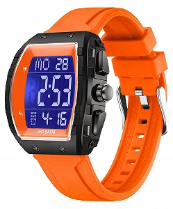 Часы мужские цифровые Findtime Tonneau тактические военные крупные цифры LED будильник календарь силиконовый ремешок - Фото 1