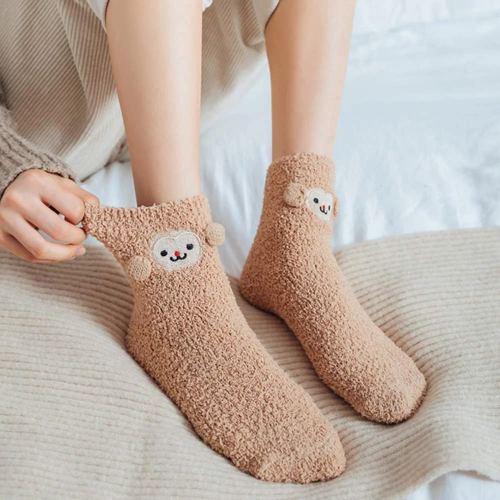 3 пары Рождественских носков для женщин и девочек Хлопковые Теплые Толстые Шерстяные Зимние Носки Подарок для Рождественской вечеринки День рождения B Один размер, b, фото №6