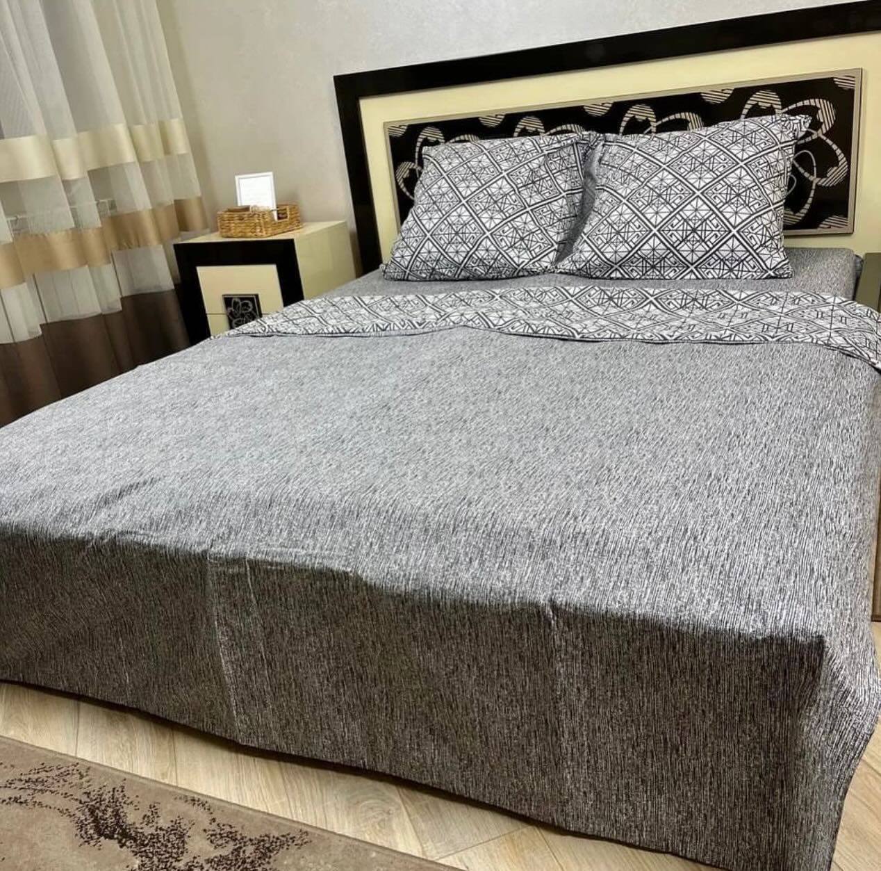 Постельное белье хлопковое Платинум Полутораспальное 150 x 220 Бязь Серая 70 х 70, фото №4 Постельное белье хлопковое Платинум Полутораспальное 150 x 220 Бязь Серая 70 х 70, фото №4