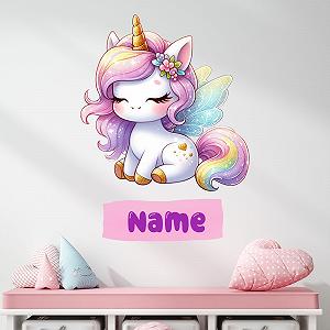 Наклейка на стіну GRAZDesign Єдиноріг Персоналізована Самоклеюча 67 x 50 см synthetic.ua - Фото 1