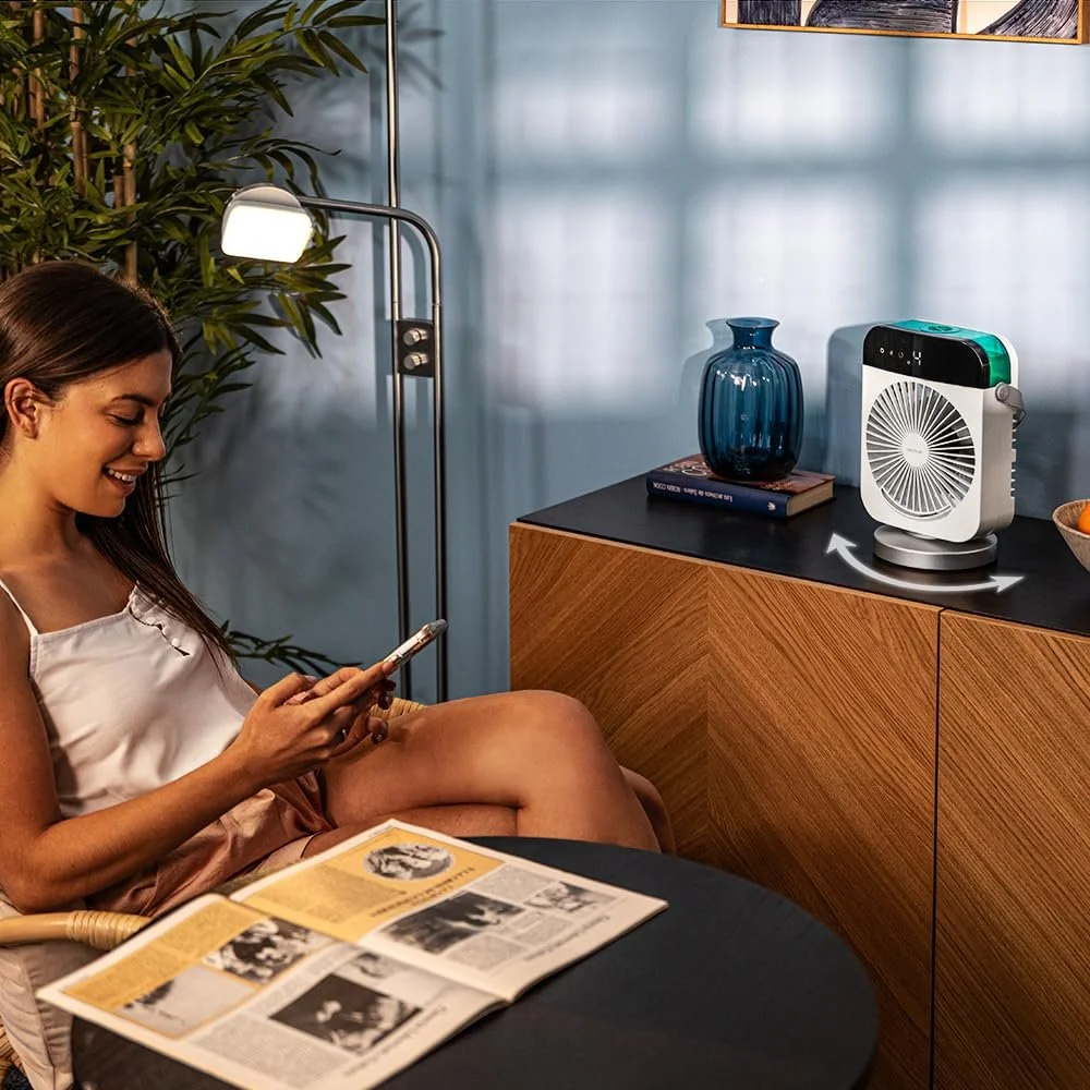 Настільний охолоджувач повітря Cecotec EnergySilence 600 DeskChill Smart Rotate 10 Вт 300 мл 4 швидкості Таймер LED-підсвітка 7 кольорів, фото №7