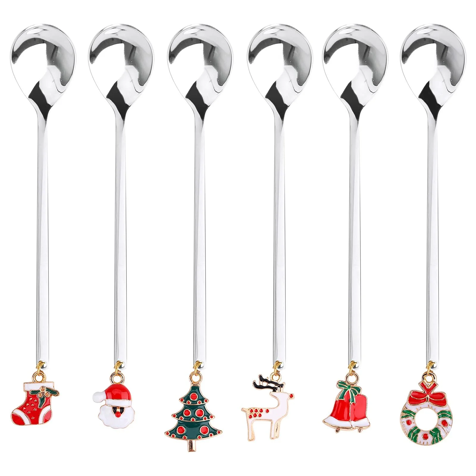 Ложки для кави Різдвяні, паковання 6 штук, з нержавіючої сталі, фото №7 Ложки для кави Різдвяні, паковання 6 штук, з нержавіючої сталі, фото №7