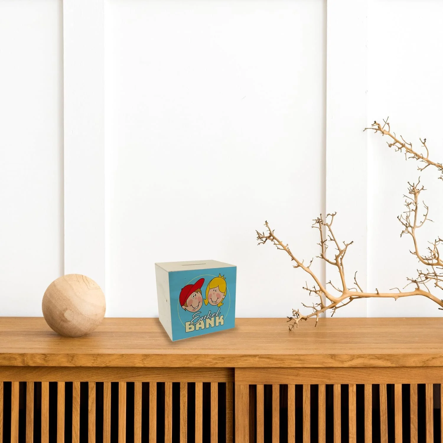 Скарбничка Grandchild Bank дерев'яна блакитна з принтом, фото №4