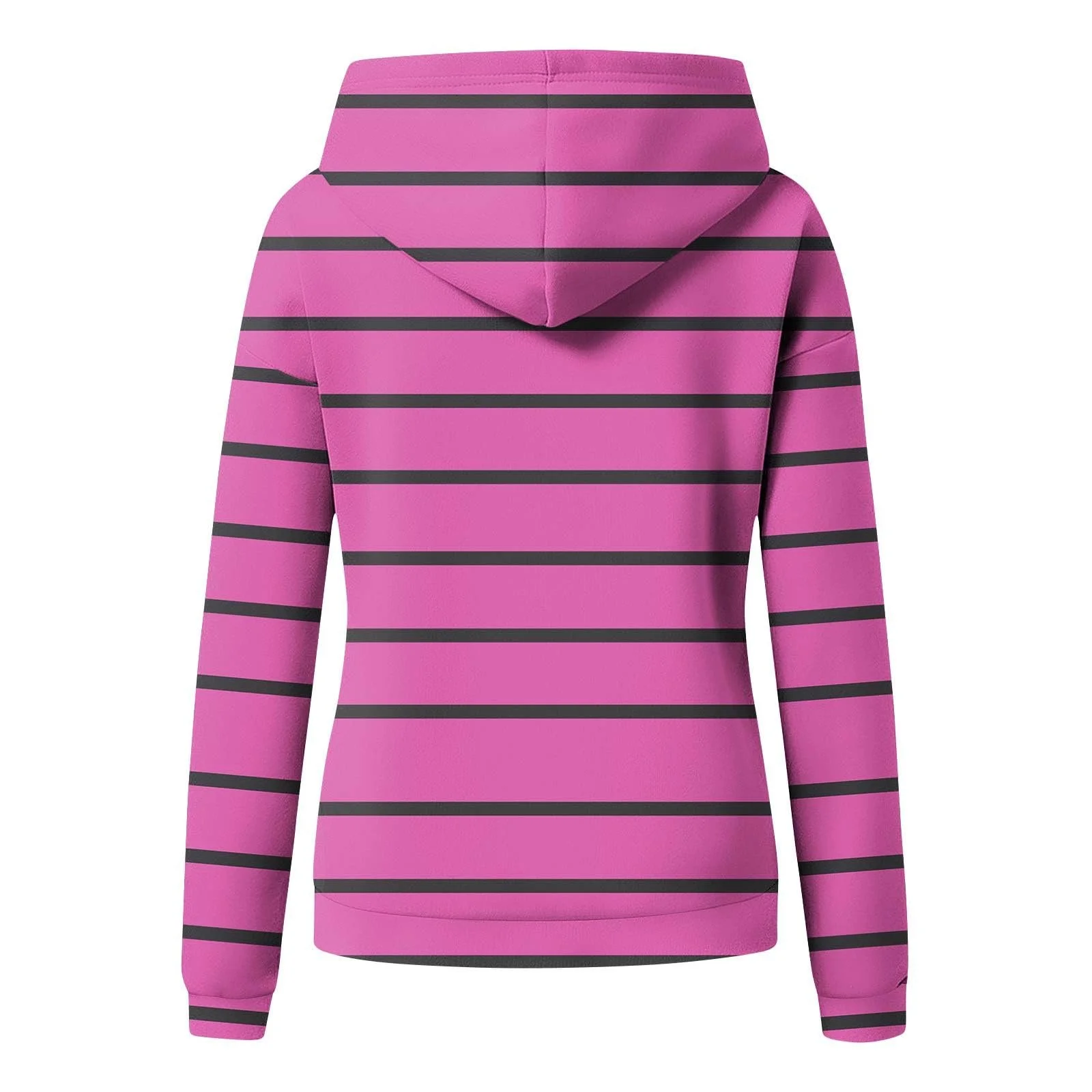 Худи Komiseup Oversized Винтажный Полосатый Принт Женский, фото №4