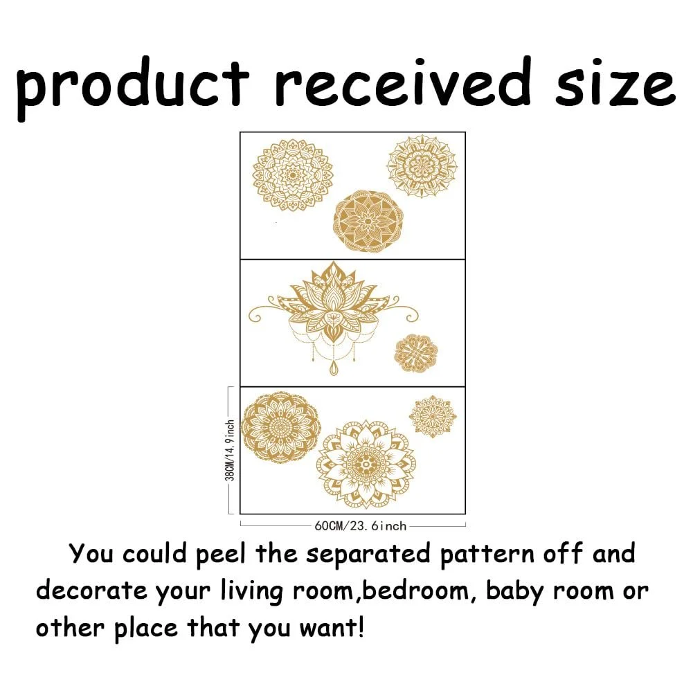 Наклейки на стіну SUPERDANT Mandala Золотисті Знімні DIY, фото №2