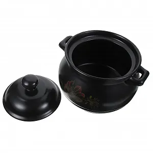 Кастрюля керамическая с крышкой 2 l Black - Фото 1