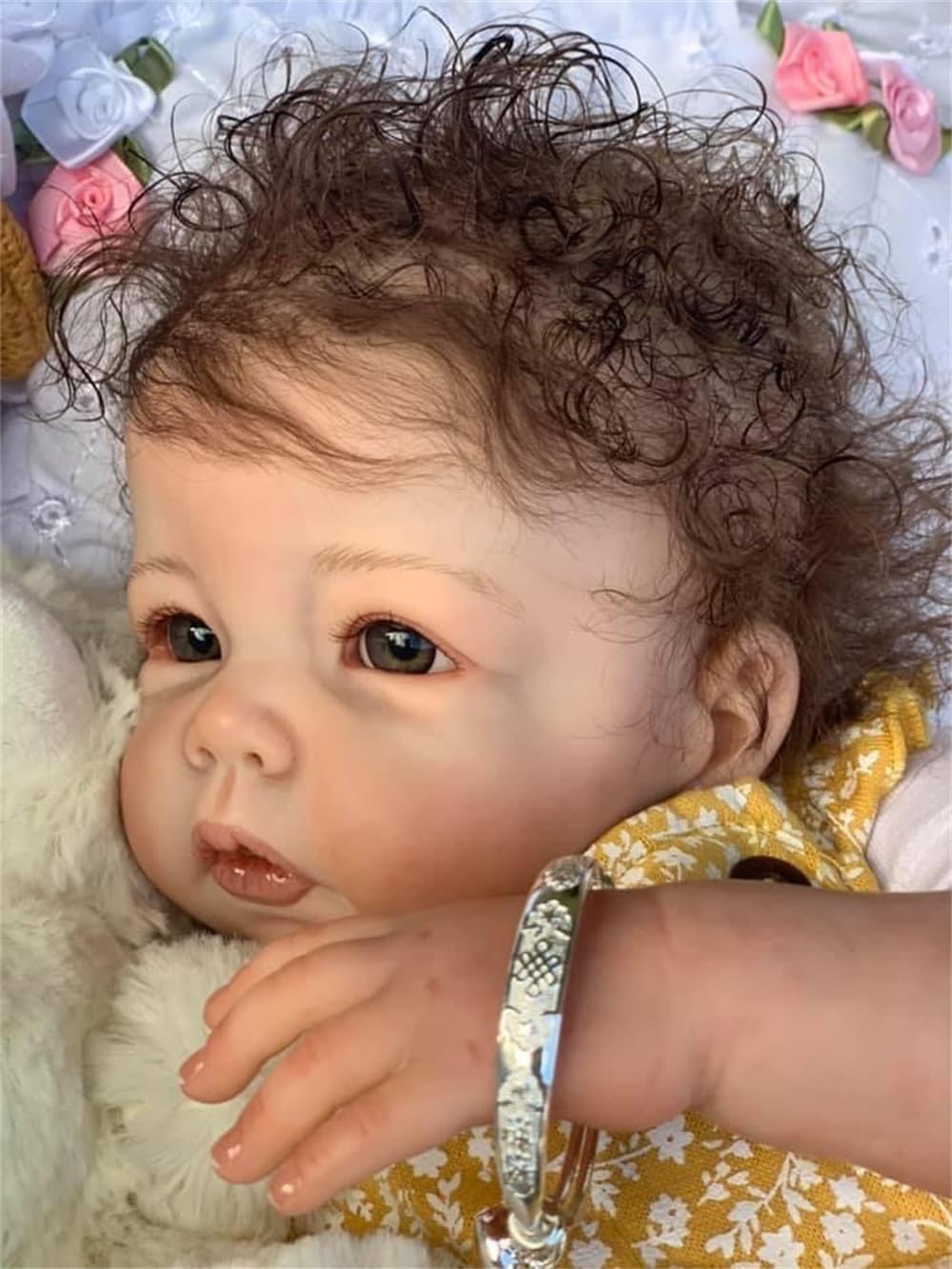 Кукла Anano Reborn Baby Girl Toddler 50 см Реалистичная силиконовая с повязкой, фото №2