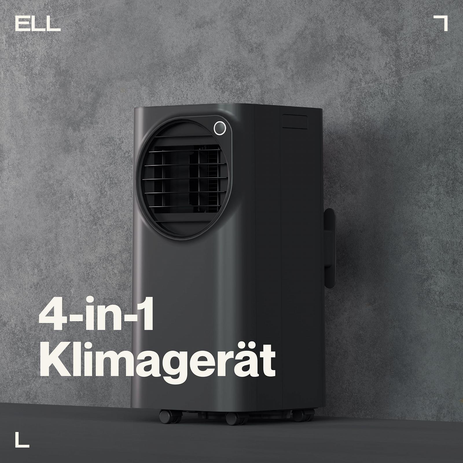 Мобільний кондиціонер 4-в-1 ELL Atmos 12000 BTU охолодження 9000 BTU обігрів Wi-Fi Сірий антрацит, фото №7