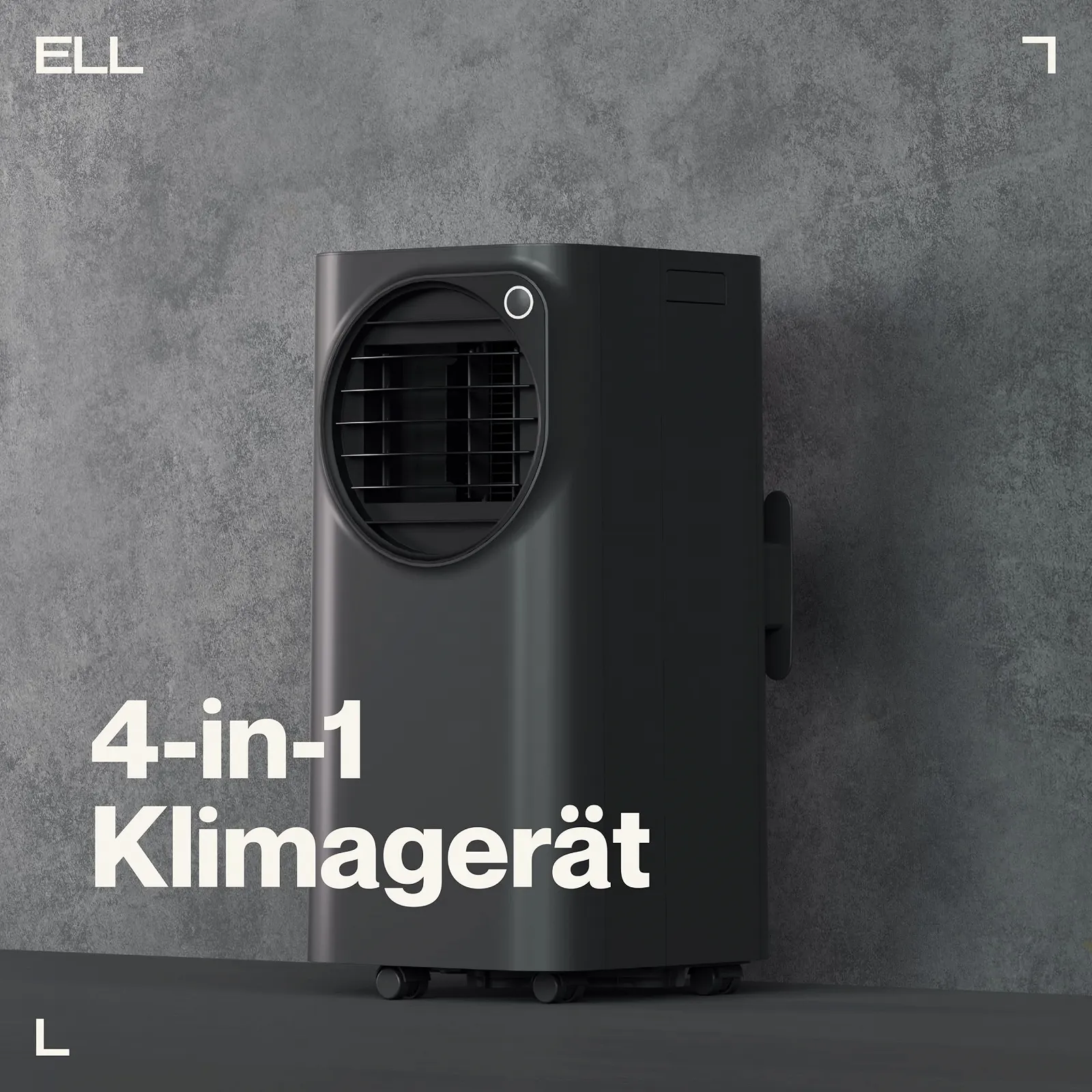 Мобільний кондиціонер 4-в-1 ELL Atmos 12000 BTU охолодження 9000 BTU обігрів Wi-Fi Сірий антрацит, фото №7