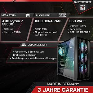 Компьютер SYSTEMTREFF Office Upgrade PC AMD Ryzen 7 5800X 8 x 4.7GHz 16GB DDR4 RAM WLAN Bundle Kit для офиса synthetic.ua - Фото 1