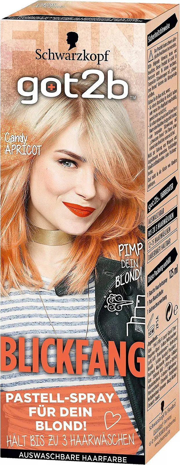 Фарба для волосся Got2B Eye-catching Candy Apricot, 3 x 125 мл, фото №1 Фарба для волосся Got2B Eye-catching Candy Apricot, 3 x 125 мл, фото №1