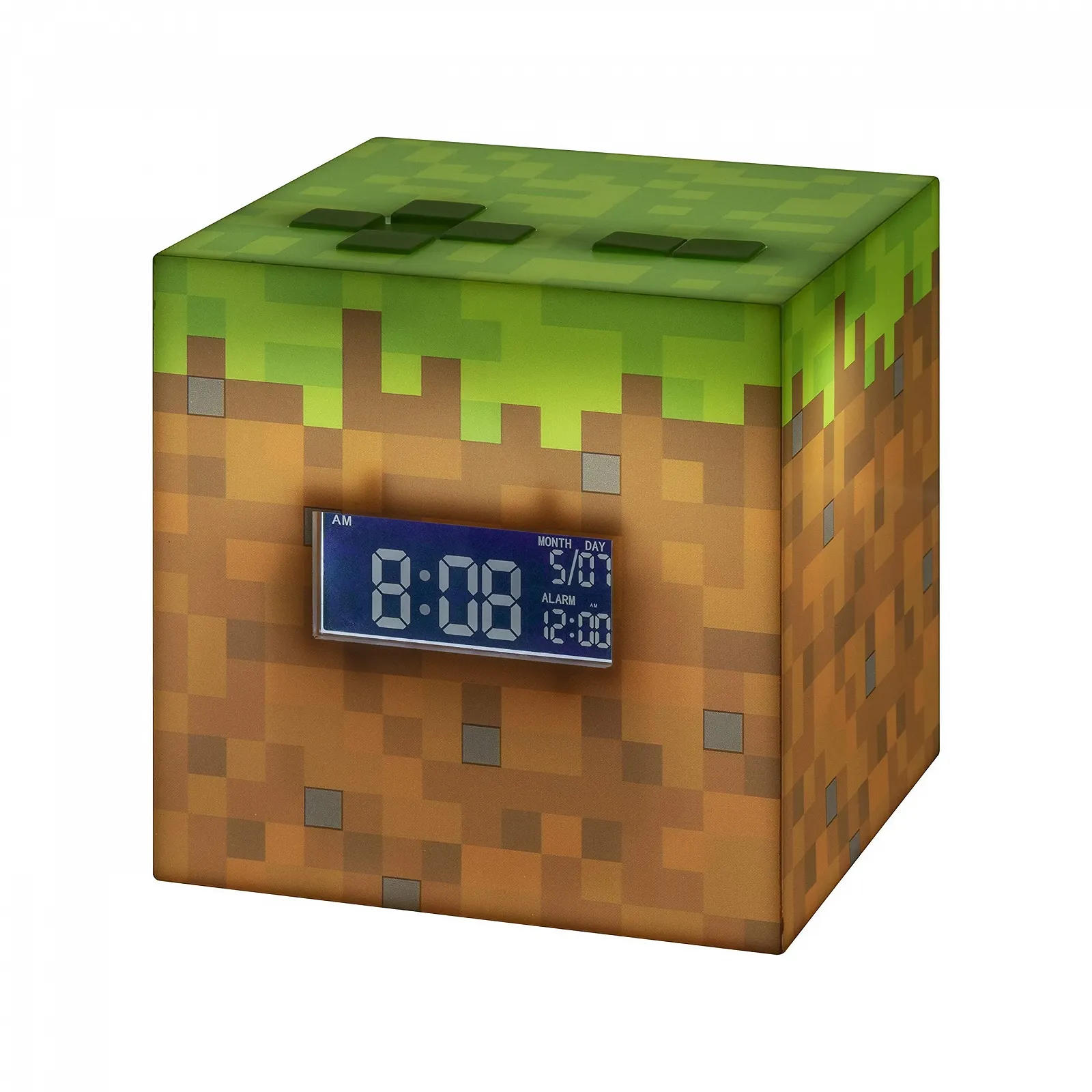 Будильник Paladone Minecraft PP6733MCF Музыкальный Восход Солнца Коричневый/Зеленый, 13 x 13 см, фото №1