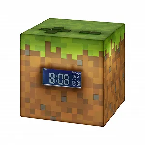 Будильник Paladone Minecraft PP6733MCF Музыкальный Восход Солнца Коричневый/Зеленый, 13 x 13 см - Фото 1