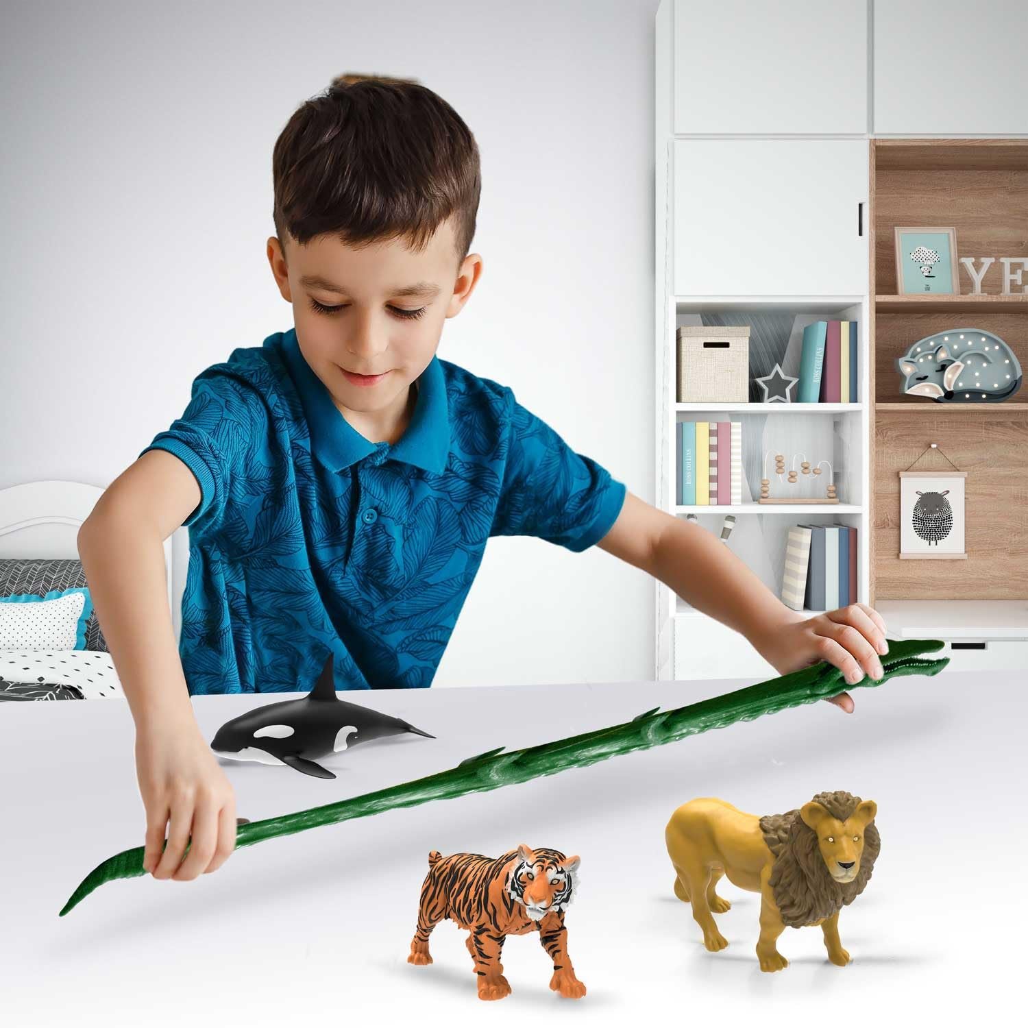 Фигурки животных CRAZE Stretchy Animals Big Predators, 12 шт. (в фольгированном пакете), фото №6