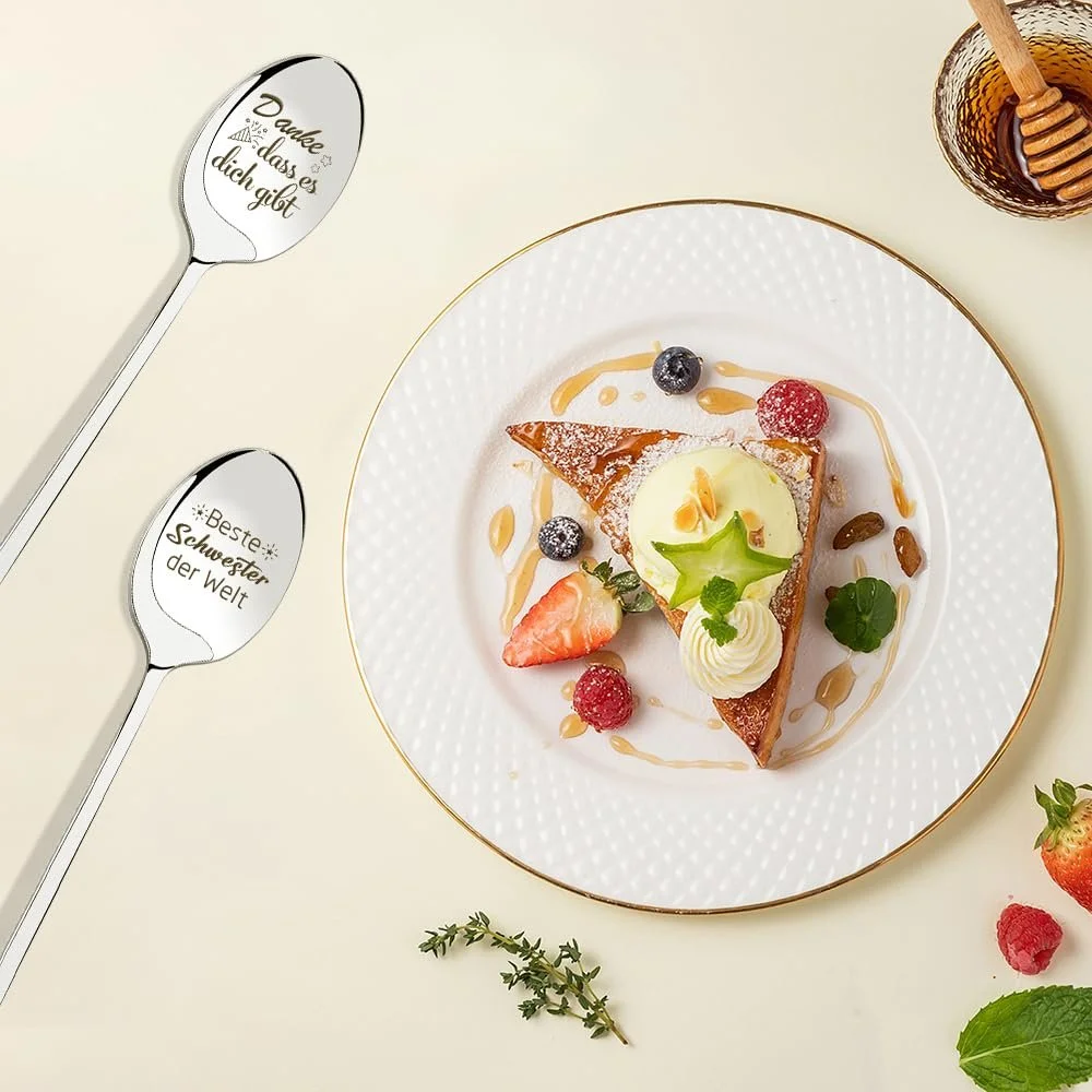 Ложка Подарунок сестрі, Подарунок подяки, Подарунок для сестри, Набір з 2 гравірованих кавових ложок, фото №5 Ложка Подарунок сестрі, Подарунок подяки, Подарунок для сестри, Набір з 2 гравірованих кавових ложок, фото №5