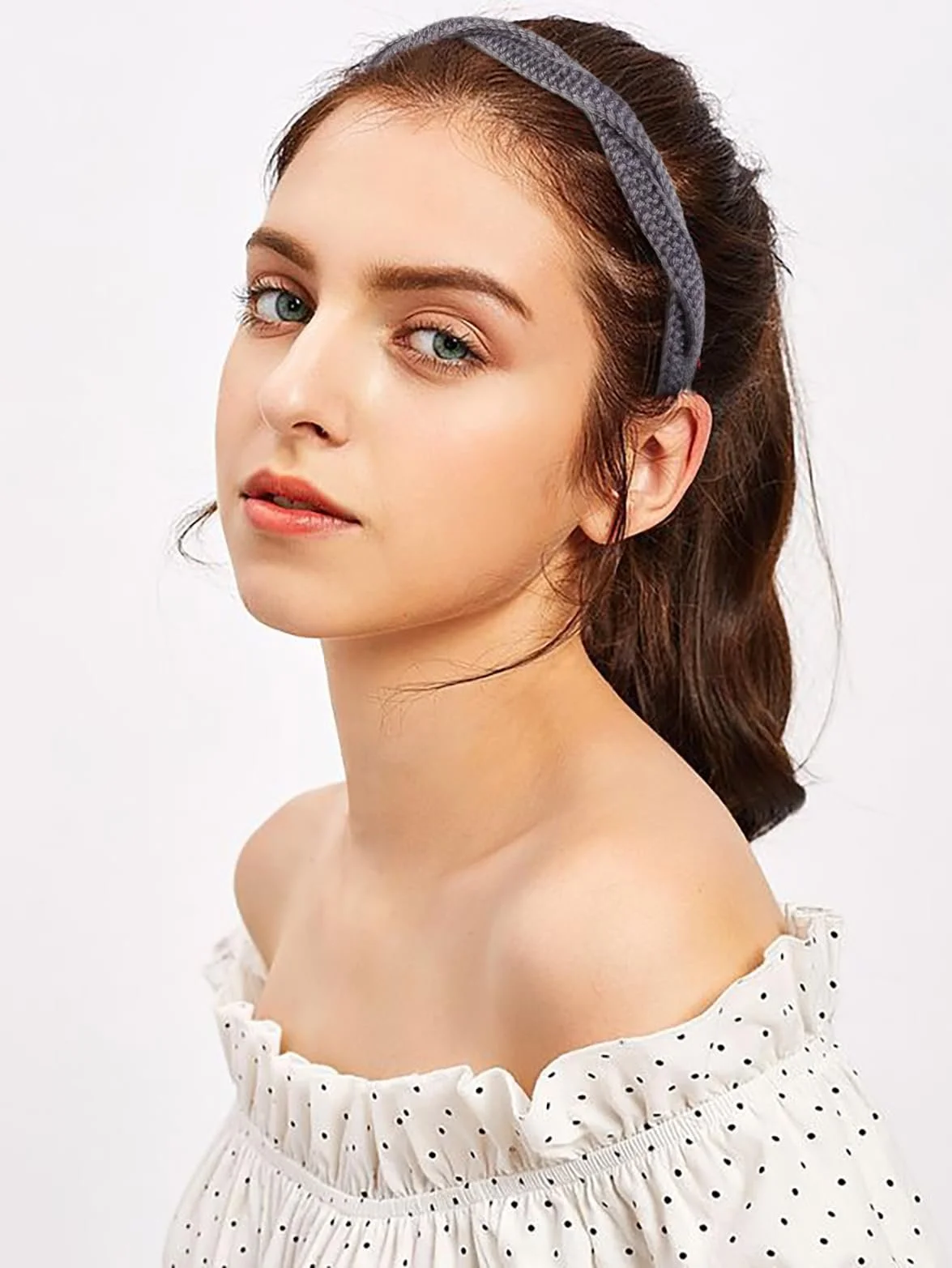 Набір плетених в'язаних обручів на голову для жінок, 4 шт, фото №6