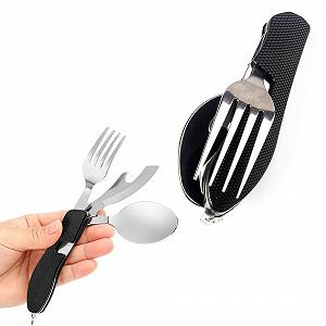 Раскладной набор для походов KSIUW Camping Cutlery 6 в 1 нержавеющая сталь - Фото 1