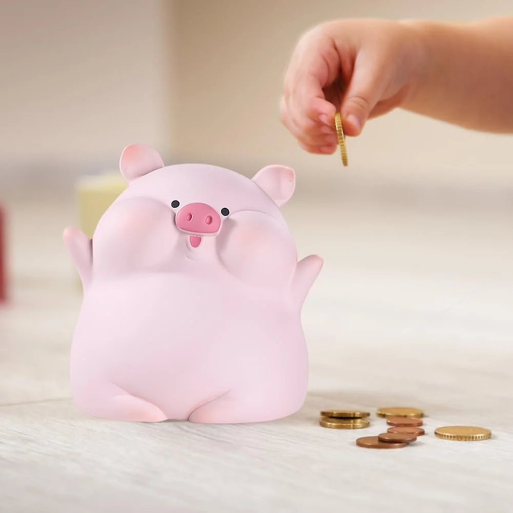 Копилка Resin Enamel Поросенок небьющаяся Розовая, фото №7