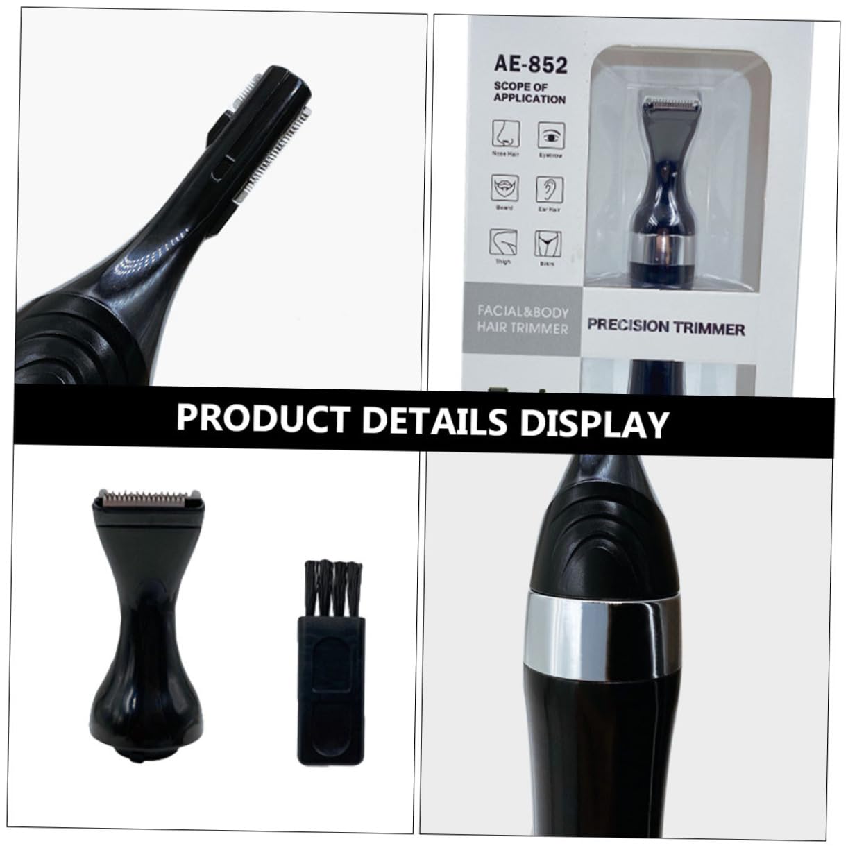 Набор FOMIYES Hair Removal Instruments 2 шт. Триммер для бровей AA батарейки, нержавеющая сталь Триммер для бороды электрический, моющийся, фото №7