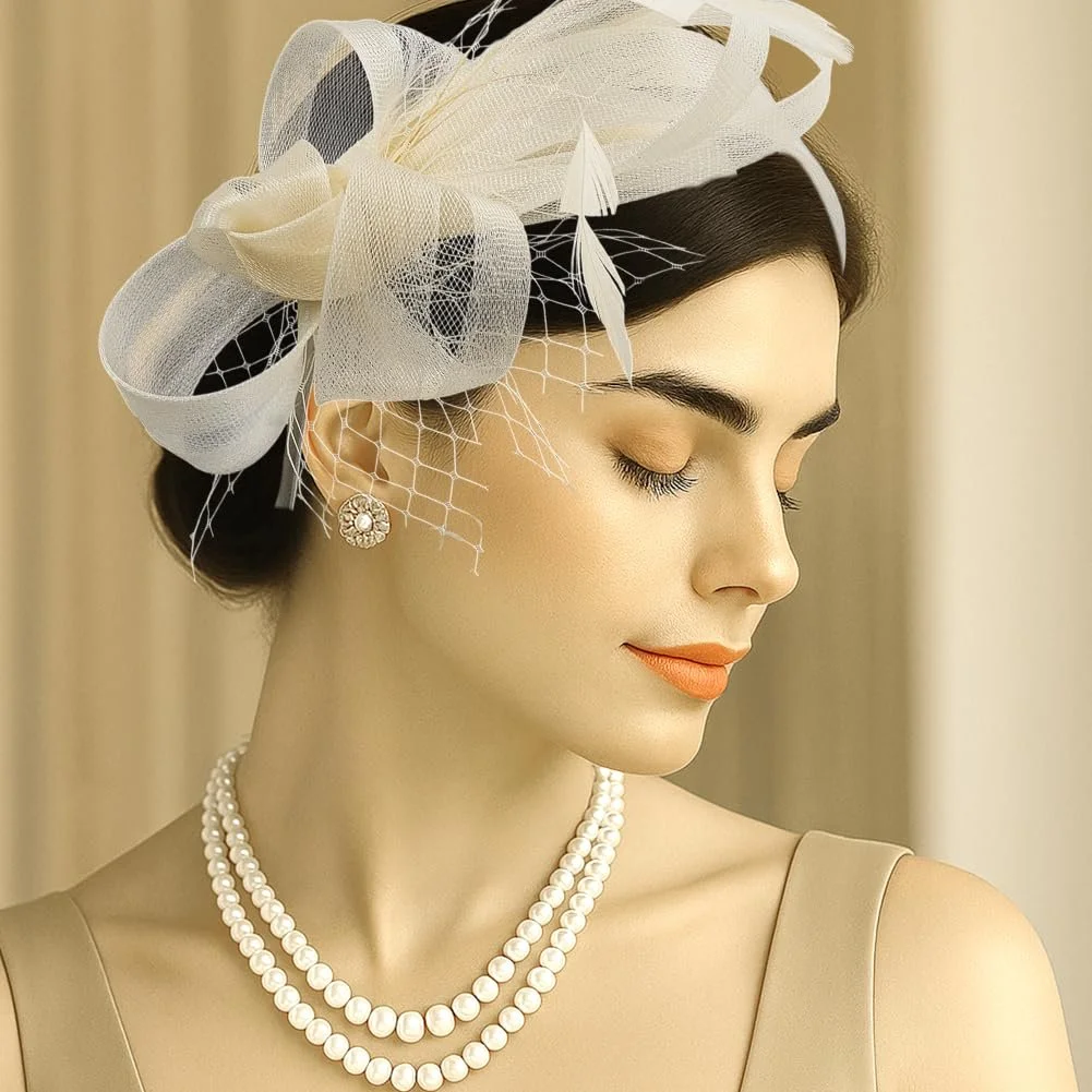 Обруч-федор AHANDMAKER с перьями для женщин, фото №4